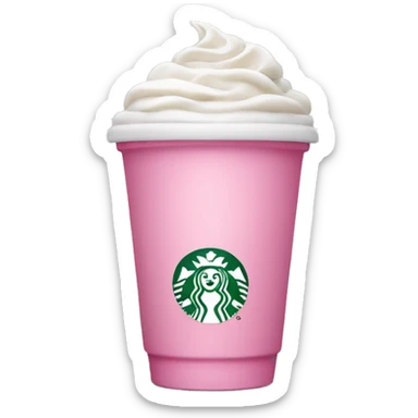 starbucks cup pink drink with cold foam sticker