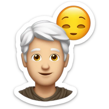 white guy gets a magic thought sticker