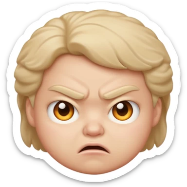 Angry but cute puffed face sticker