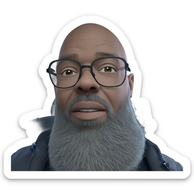 bald man with glasses sticker