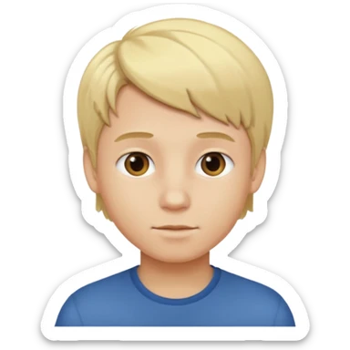 Blonde girl hair on boy sticker