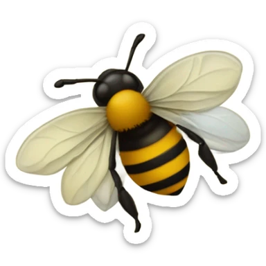 Abeja picando flor jugando al uno sticker