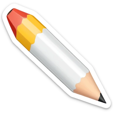 white colored pencil with a sharp tip sticker