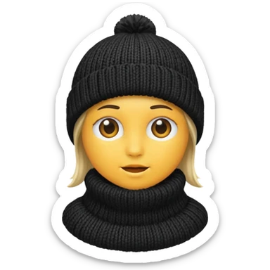 Winter Knit Hat black sticker