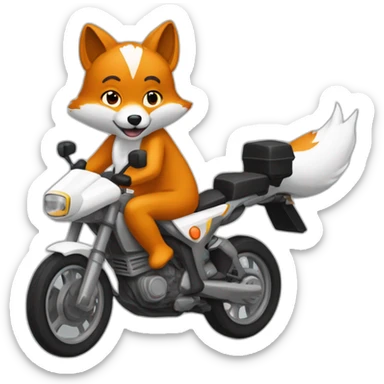 Un renard qui conduitune moto sticker