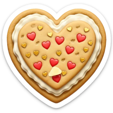 Heart cookie with chips with glitter sticker