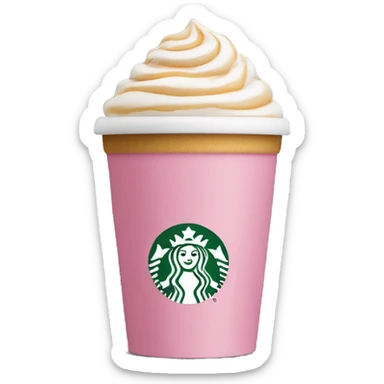 Starbucks cup with foam pink  sticker