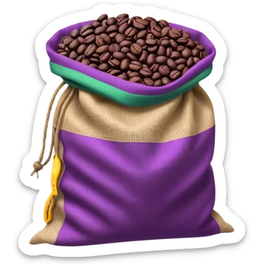 Bag of purple coffee beans sticker
