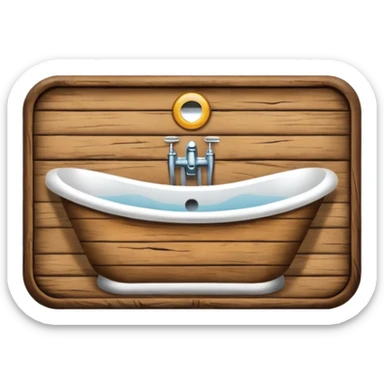 Wooden bathroom sign  sticker
