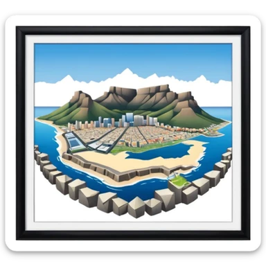Table Mountain with Cape Town city below sticker