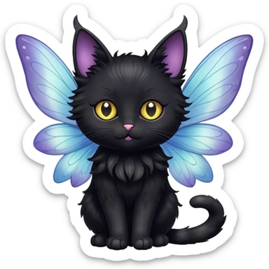 Black cat fairy sticker
