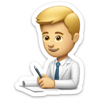 white Sales man writing an offer sticker