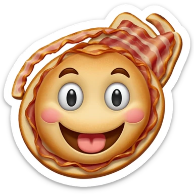 Streaky bacon with a happy face sticker