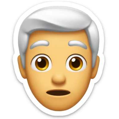 one eyebrow lifted looking scared/confuded/suspidcous  sticker