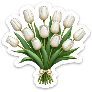 white tulip bouquet  sticker