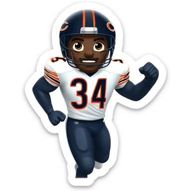 Chicago Bears Walter payton #34 running sticker