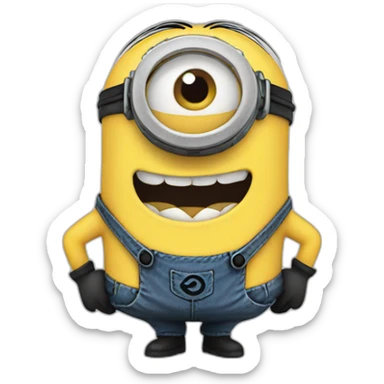 Minion faking a smile sticker