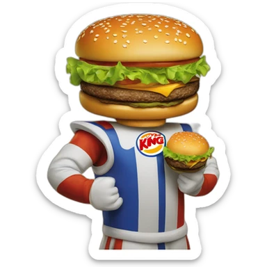 Burger king mascot logo 1999 sticker