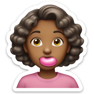 Girl with bubble gum sticker