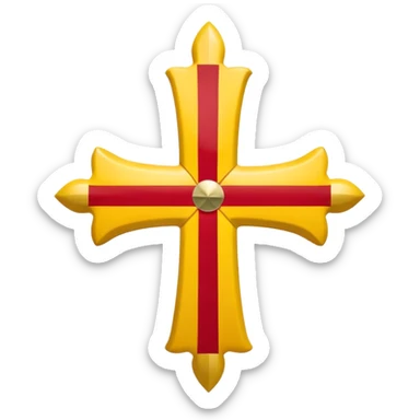 Drapeau de la Région Administrative Occitanie comme celui du conseil régional avec marqué « La Région Occitanie », sous forme de croix occitane jaune avec fond rouge sticker