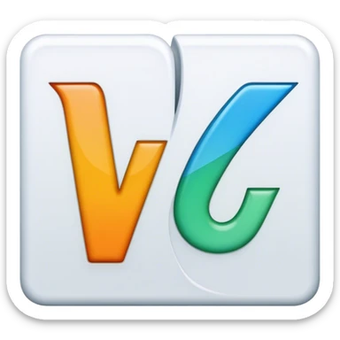 Letter V and P merged into a sleek icon sticker