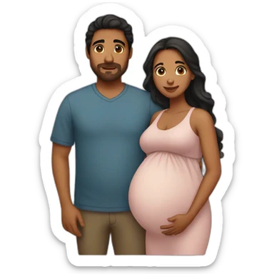 Latin half blood pregnant couple sticker