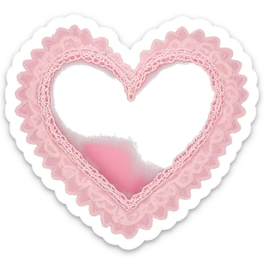 Pink heart with lace  sticker