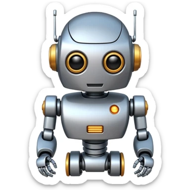 cool and modern robot to represent an AI agent, se possibile qualità più elevata e con sfondo bianco sticker