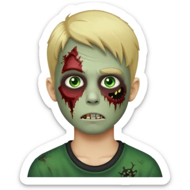 Blonde zombie profile picture boy emoji sticker