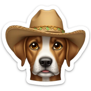 Perro con un sombrero de vaquero sticker