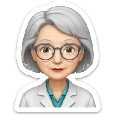 scientist professor old woman sticker