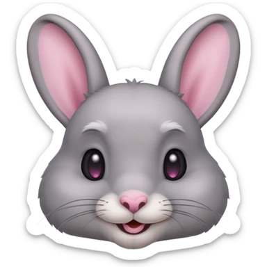 Head of a grey rabbit, smilling
 sticker