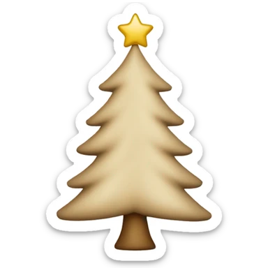 Beige christmas tree sticker