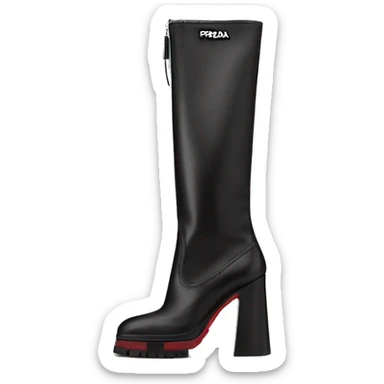 black prada monolith leather re-nylon boots with pouch with the prada logo sticker