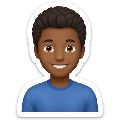 black boy with medium 4b hair  sticker