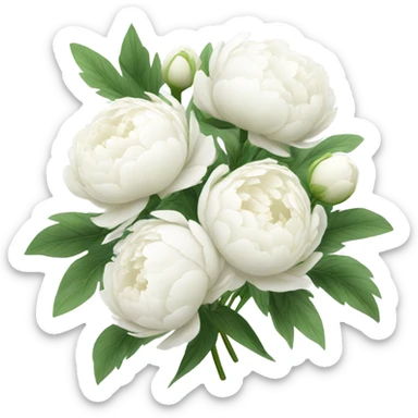 Bouquet of white peonies  sticker