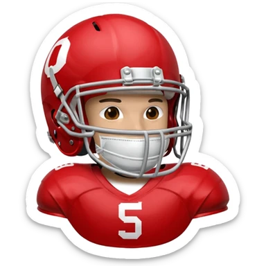 college football player helmets red  sticker