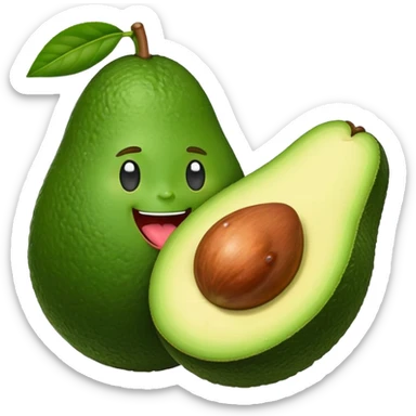 avocado with its tongue sticking out sticker