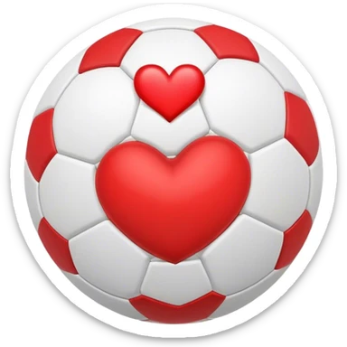 Soccer ball with a heart sticker