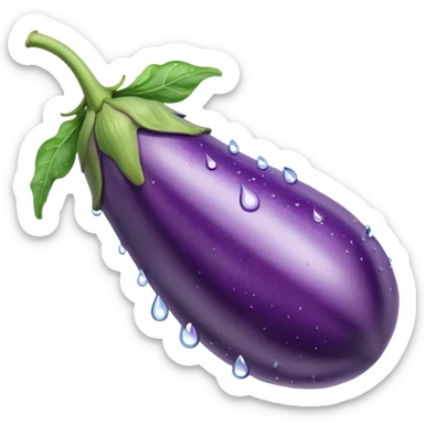 eggplant with water out sticker