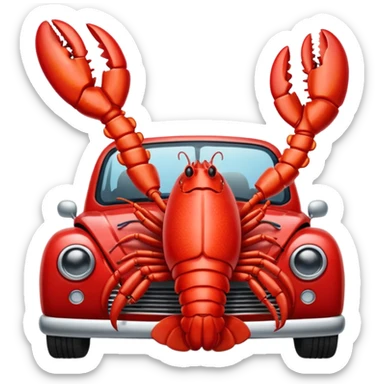 Lobster benching a car sticker