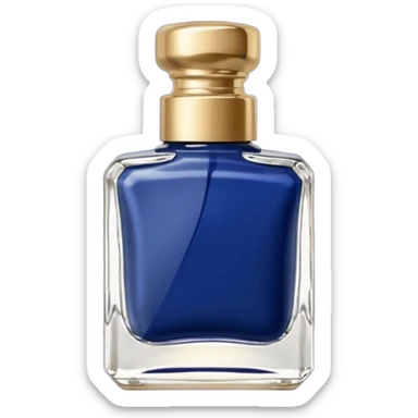 Dark blue nail polish in a square bottle with gold lid sticker