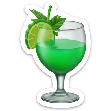 Green cocktail sticker