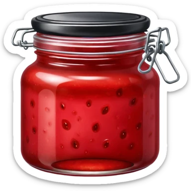 Pot confiture fraise sticker
