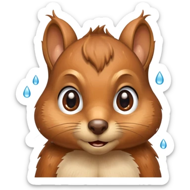 Squirrel with tears crying  sticker