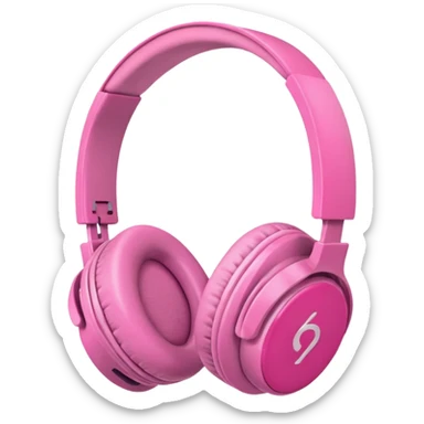 Pink headphones sticker