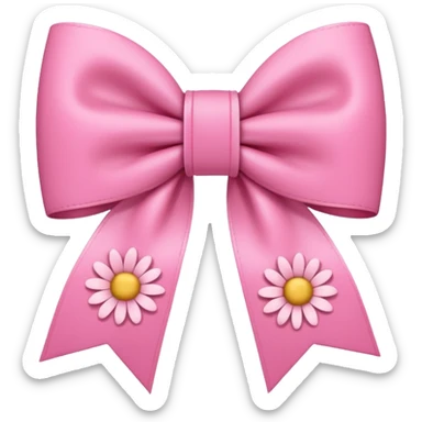 pink cute aesthetic bow with flowers no background sticker