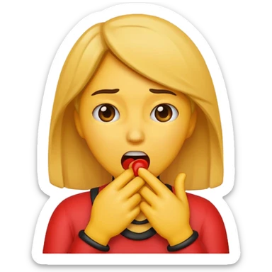 Women emoji choking herself  sticker