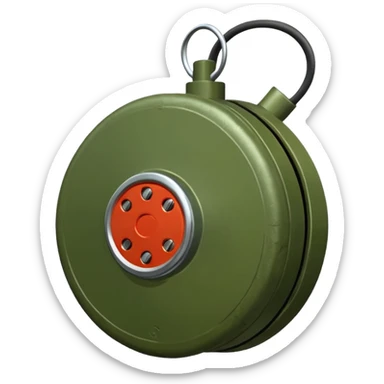 military green flat realistic anti-personnel mine sticker