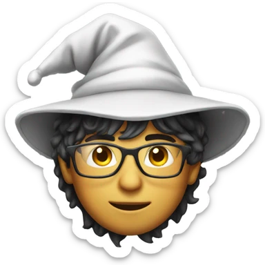 a young wizard wearing glass with lighting hat sticker
